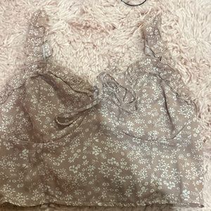 blush pink flower printed crop top